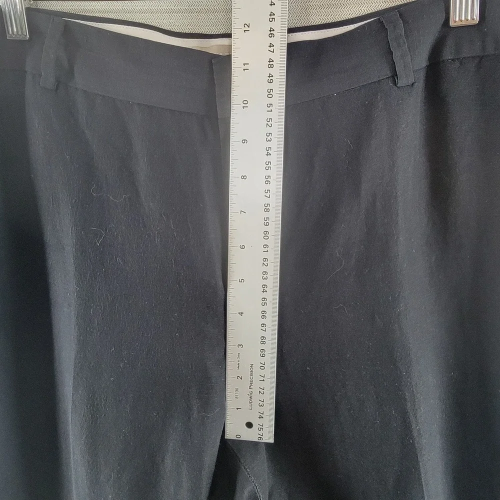 Banana Republic Womens Pants Linen Wide Leg High Rise Trousers Size 14 Black